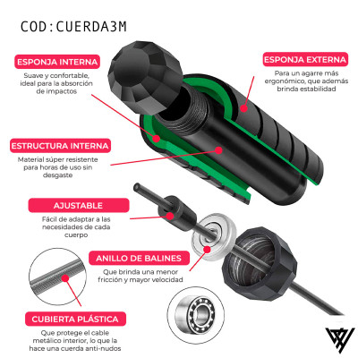 CUERDA AJUSTABLE DE 3 METROS